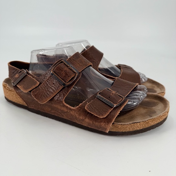 Birkenstock Milano Brown Lesther Comfort Sandals 46 Men’s 13 FLAWS